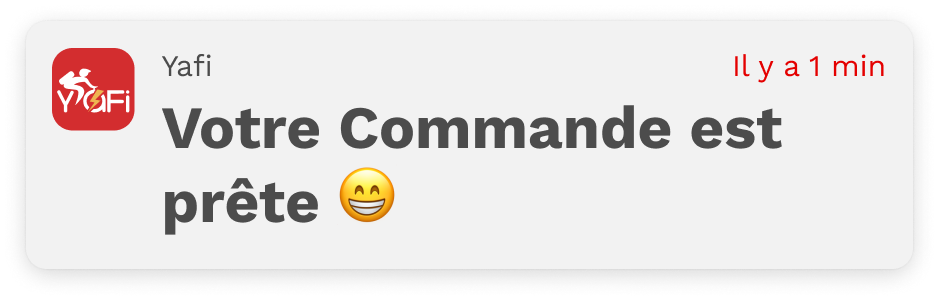 Notification : votre commande est prête